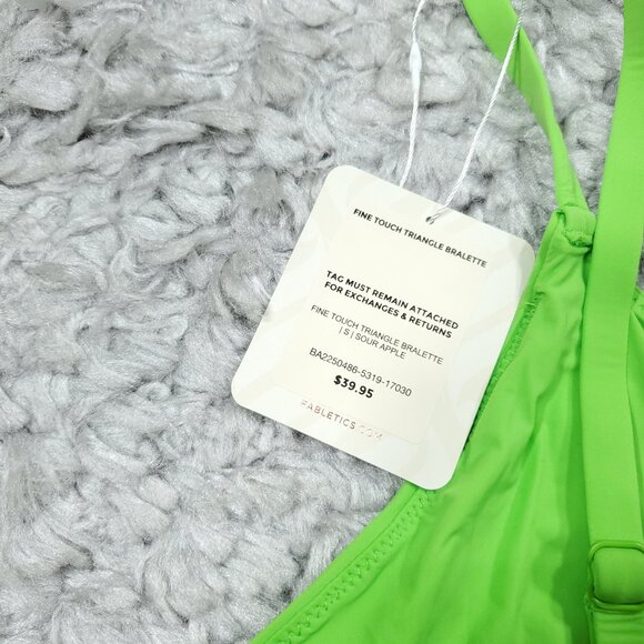 Fabletics Fine Touch Triangle Bralette Women's Size Small Sour Apple Green - Picture 3 of 4